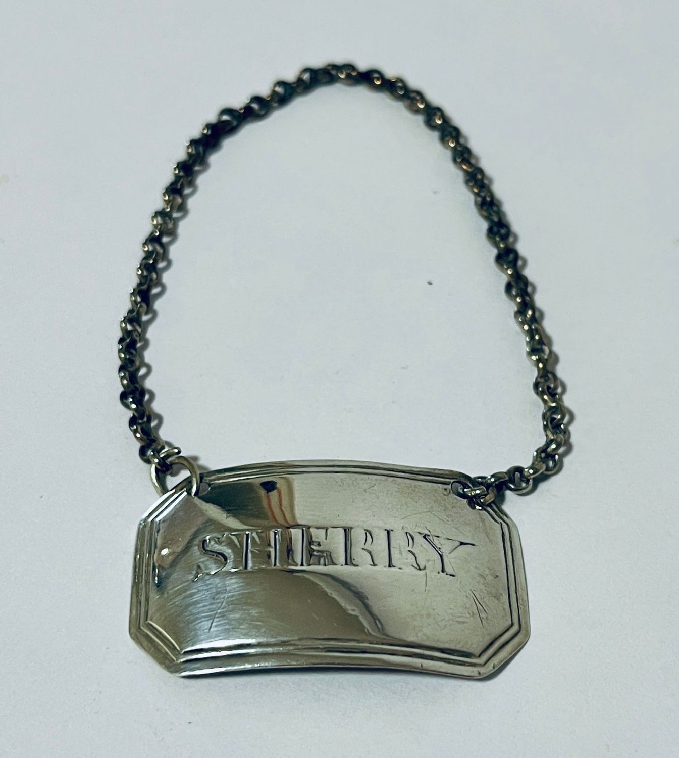 Georgian Silver Sherry Decanter Label