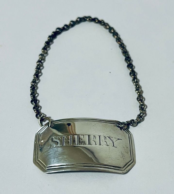 Georgian Silver Sherry Decanter Label