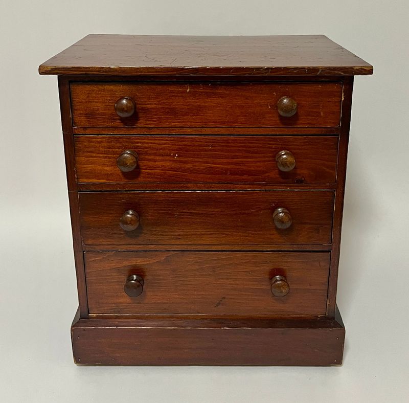 Antique Stained Pine Collectors Cabinet