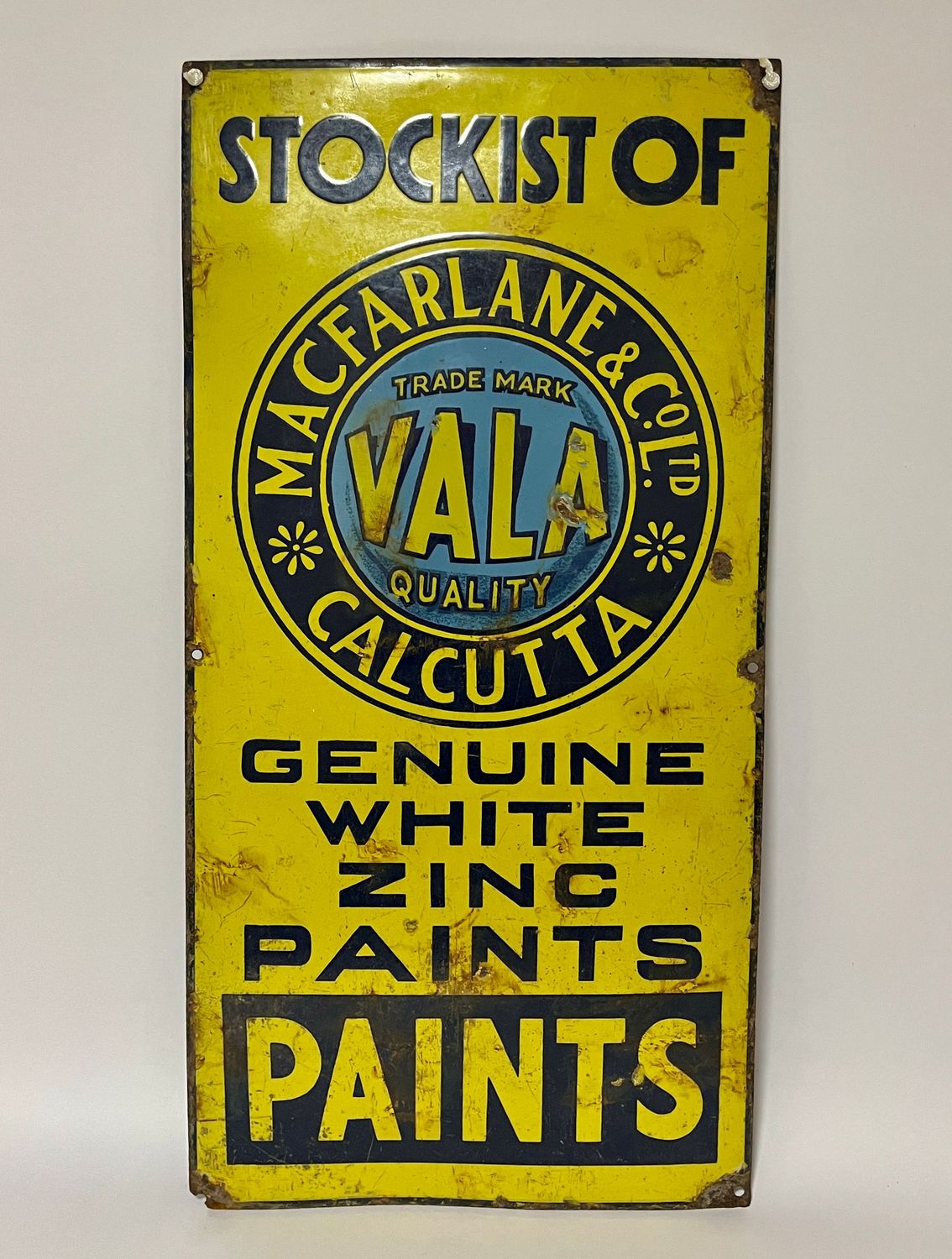 Enamel Sign Macfarlane & Co Paints Calcutta Enamel Sign Macfarlane & Co Paints Calcutta