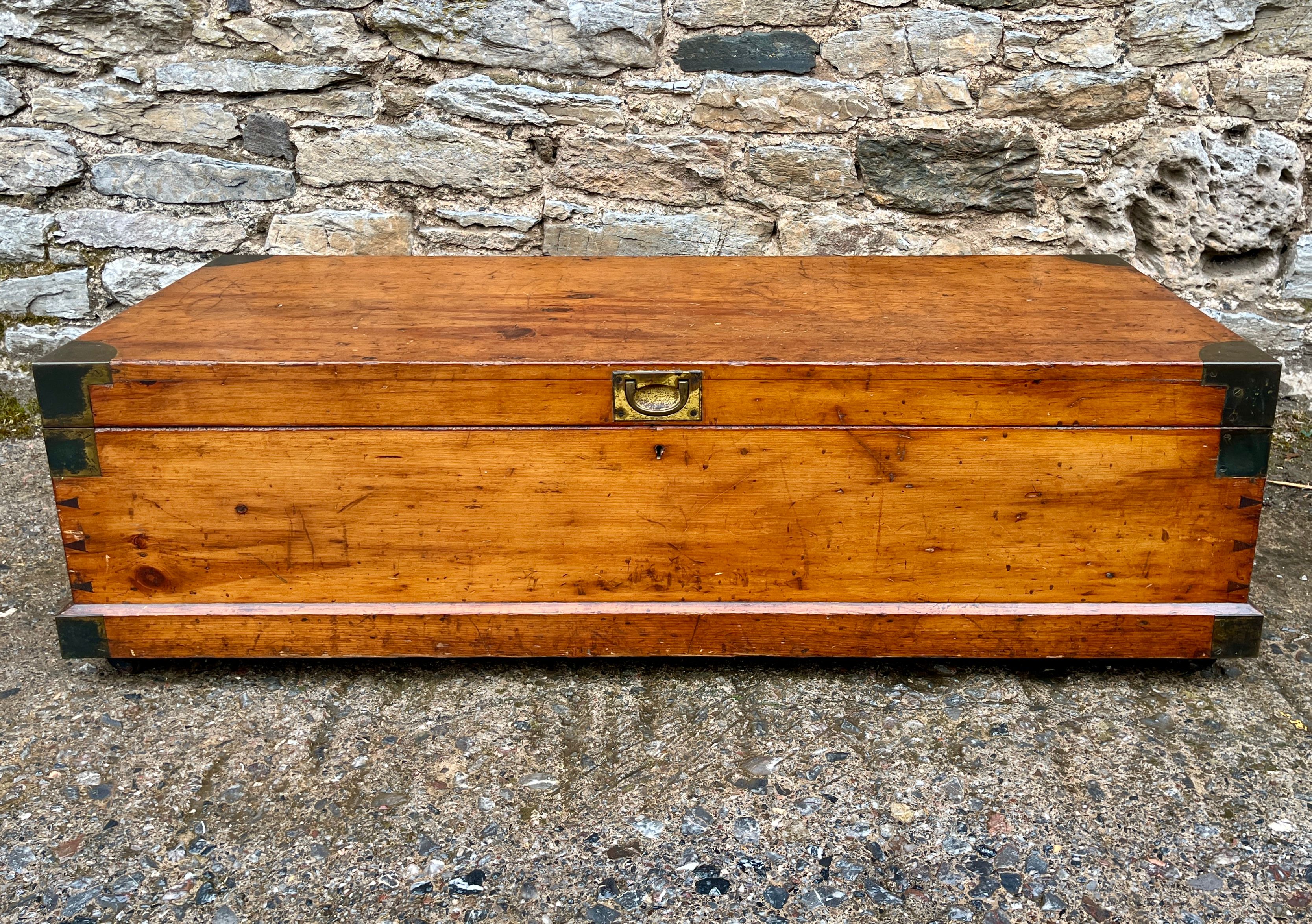 ​Large Antique Pine Military Chest
