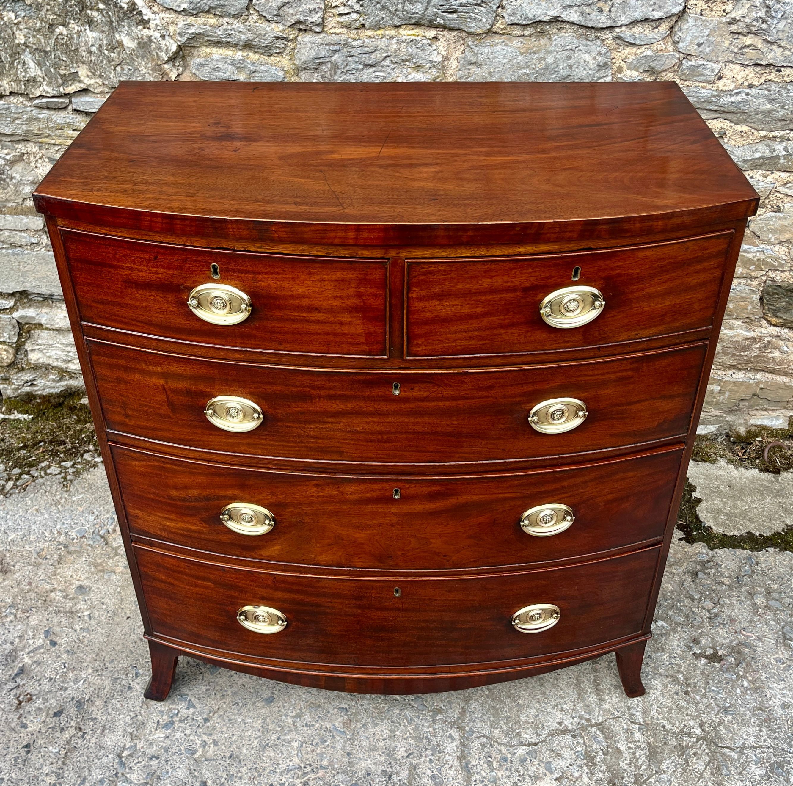 Regency Mahogany Bow Front Chest of Drawers