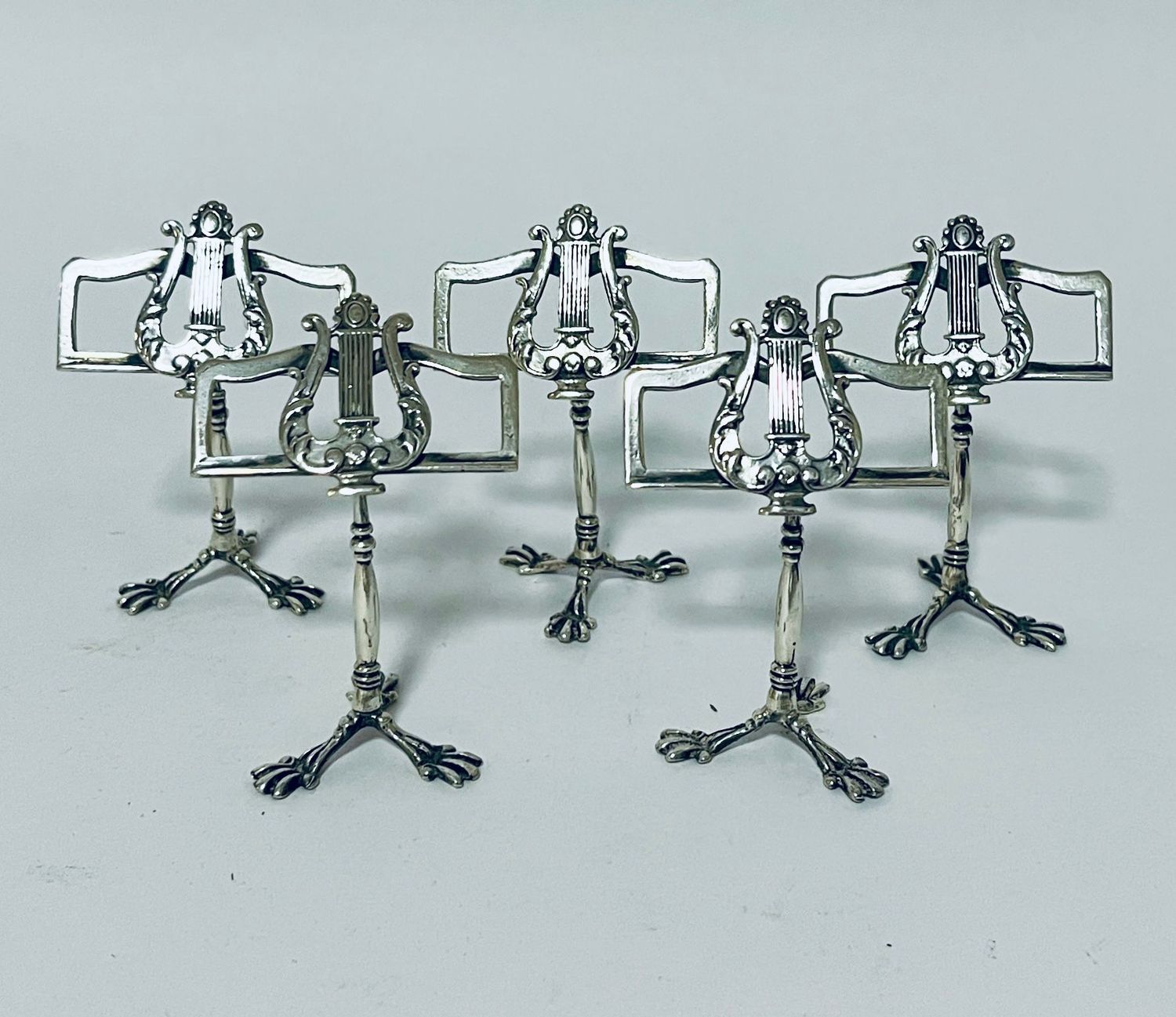 Set of 5 Silver Music Stand Menu Holders Set of 5 Silver Music Stand Menu Holders
