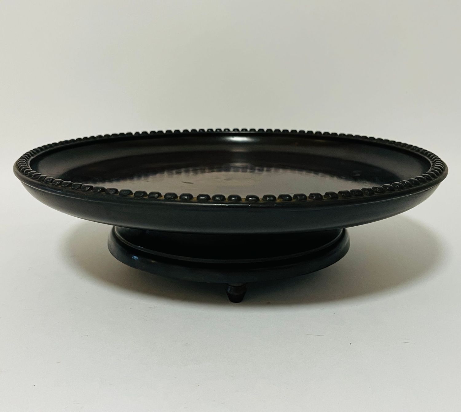 Antique Swiss Musical Wooden Fruit Bowl