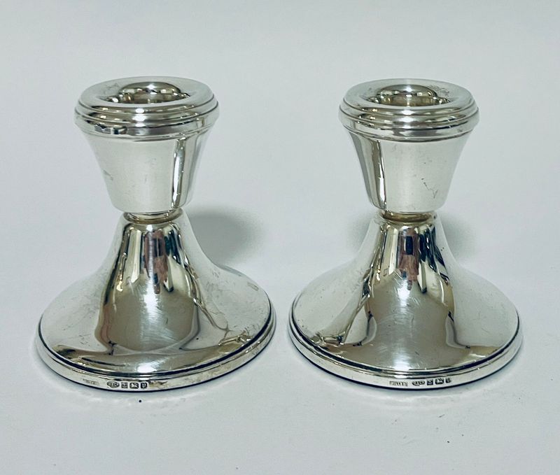 Pair of Sterling Silver Desk Candlesticks