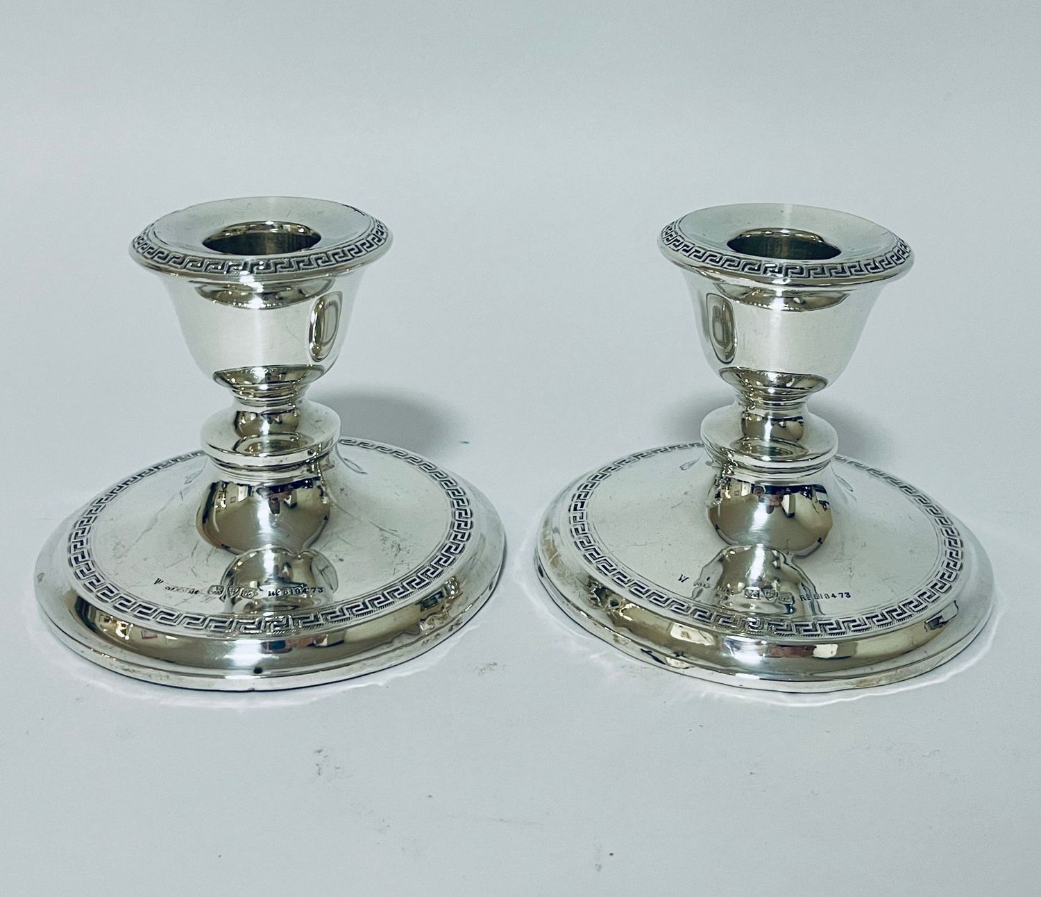 Pair of Edwardian Silver Desk Candlesticks