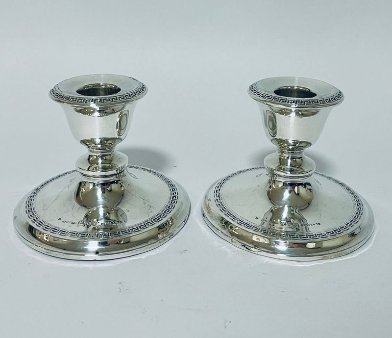 Pair of Edwardian Silver Desk Candlesticks