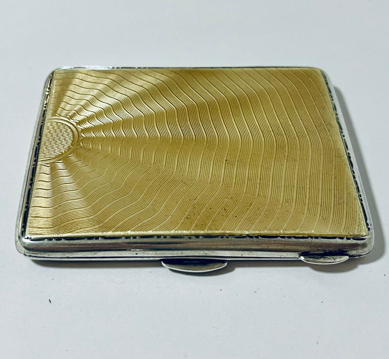 Art Deco Silver and Enamel Cigarette Case