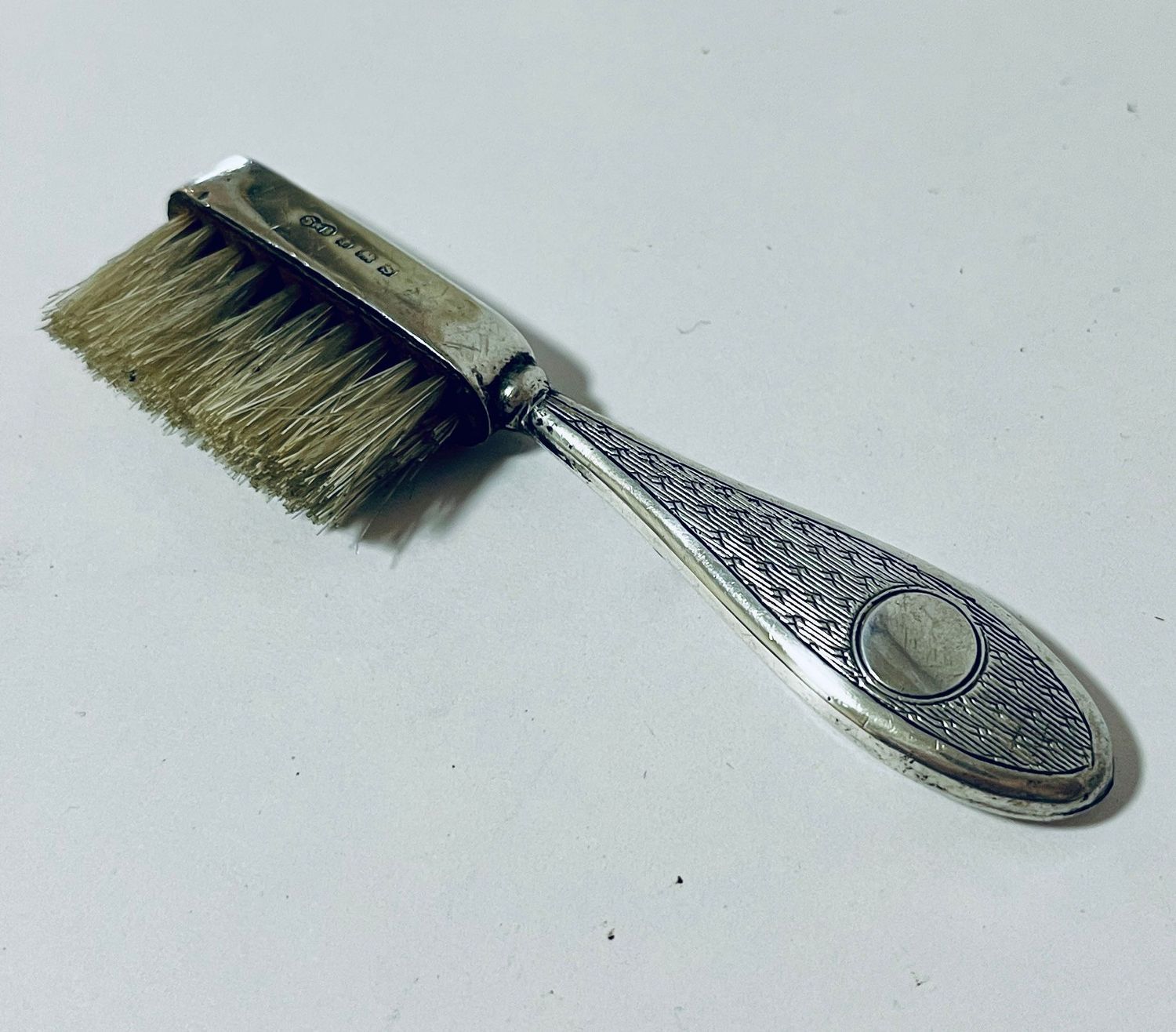 Antique Silver Moustache Brush