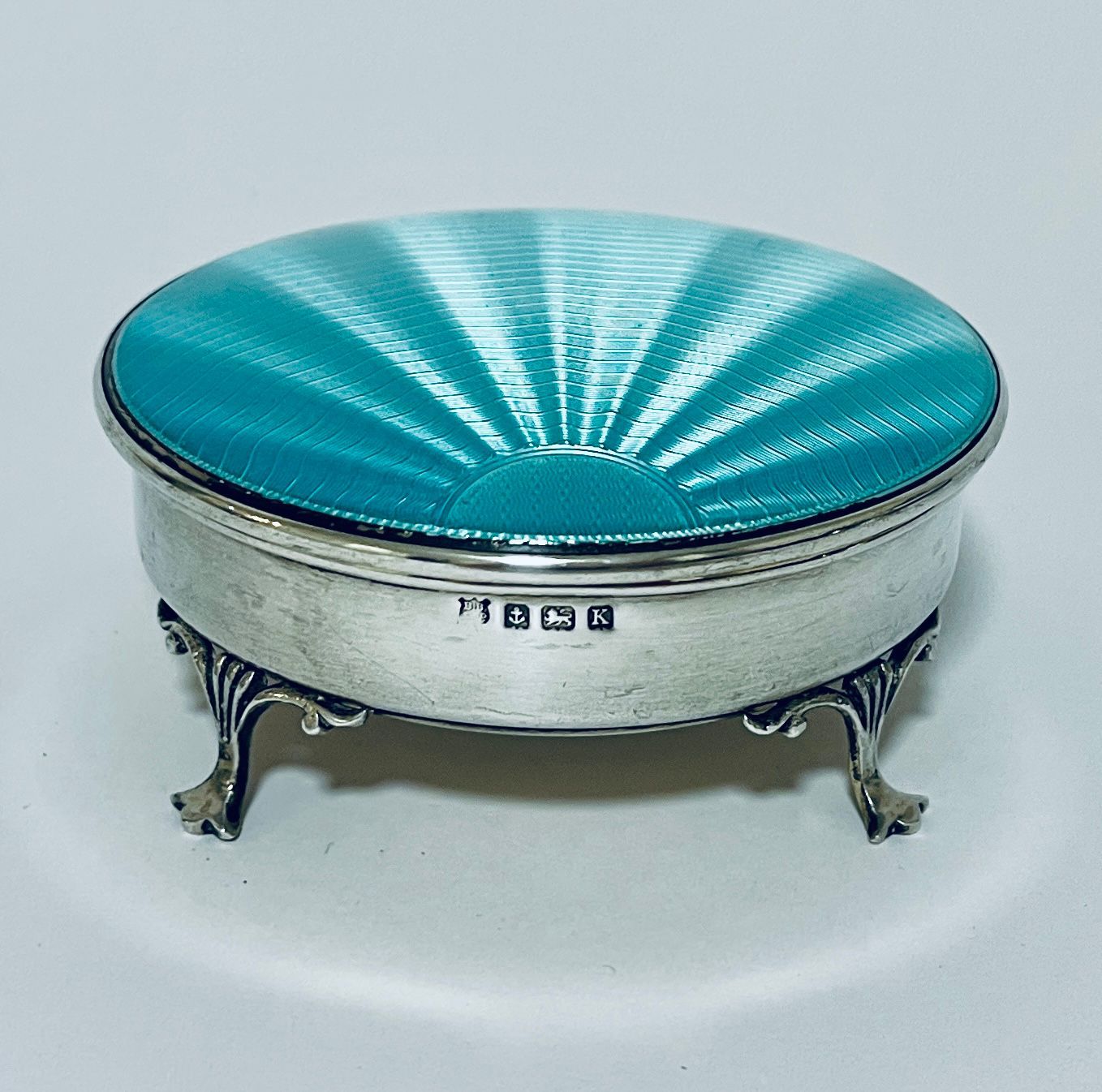 Art Deco Silver and Enamel Dressing Table Box
