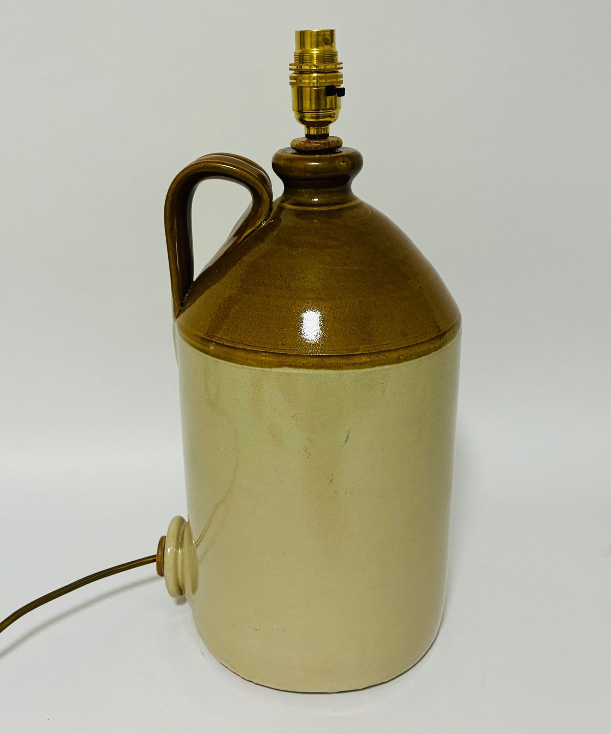Antique Stoneware Flagon converted to a Lamp Antique Stoneware Flagon converted to a Lamp