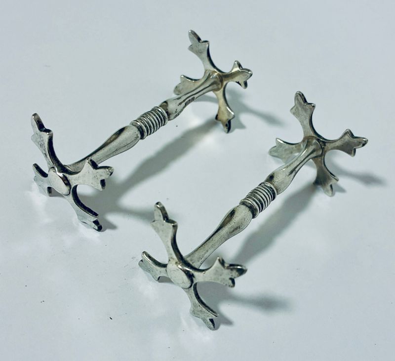 Pair of Antique Silver Knife Rests