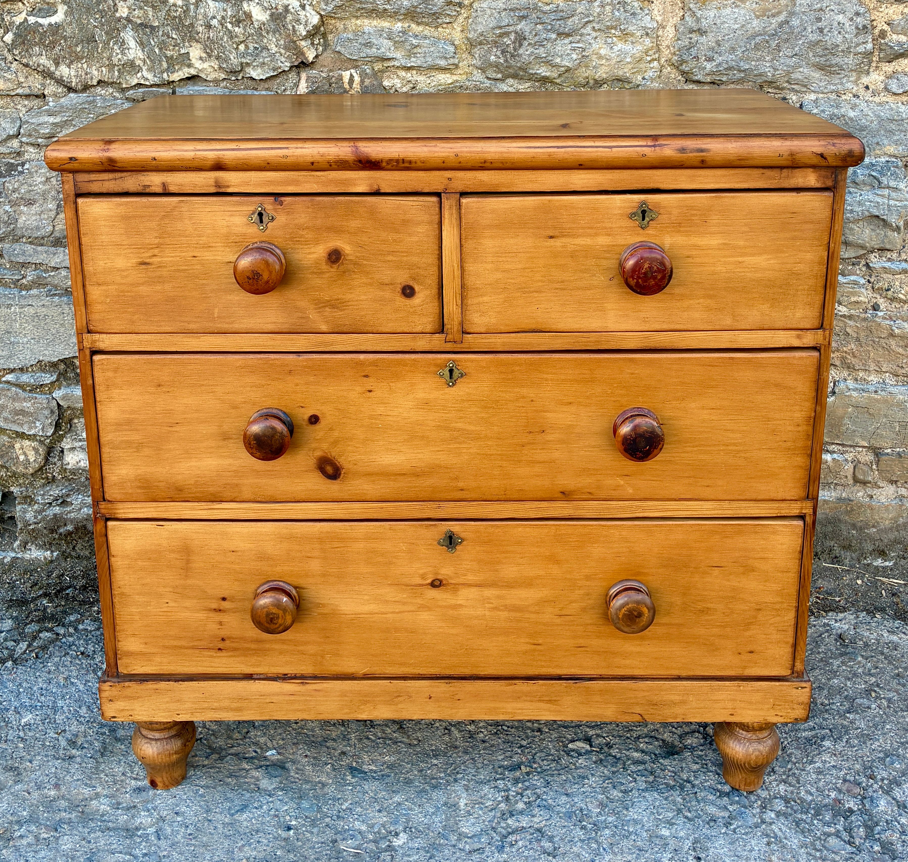 Small Antique Pine Chest of Drawers