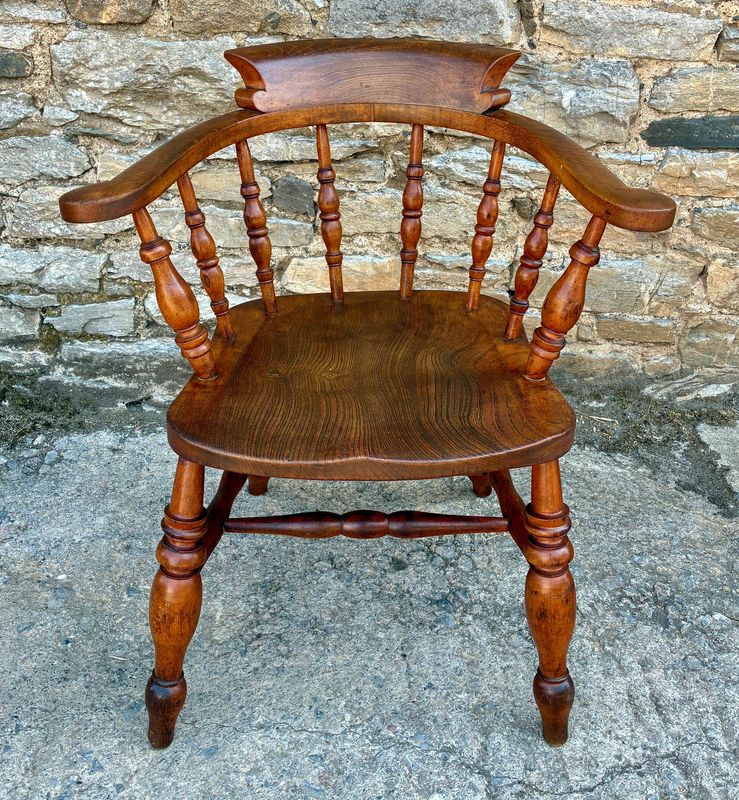 Antique Elm Captains Chair