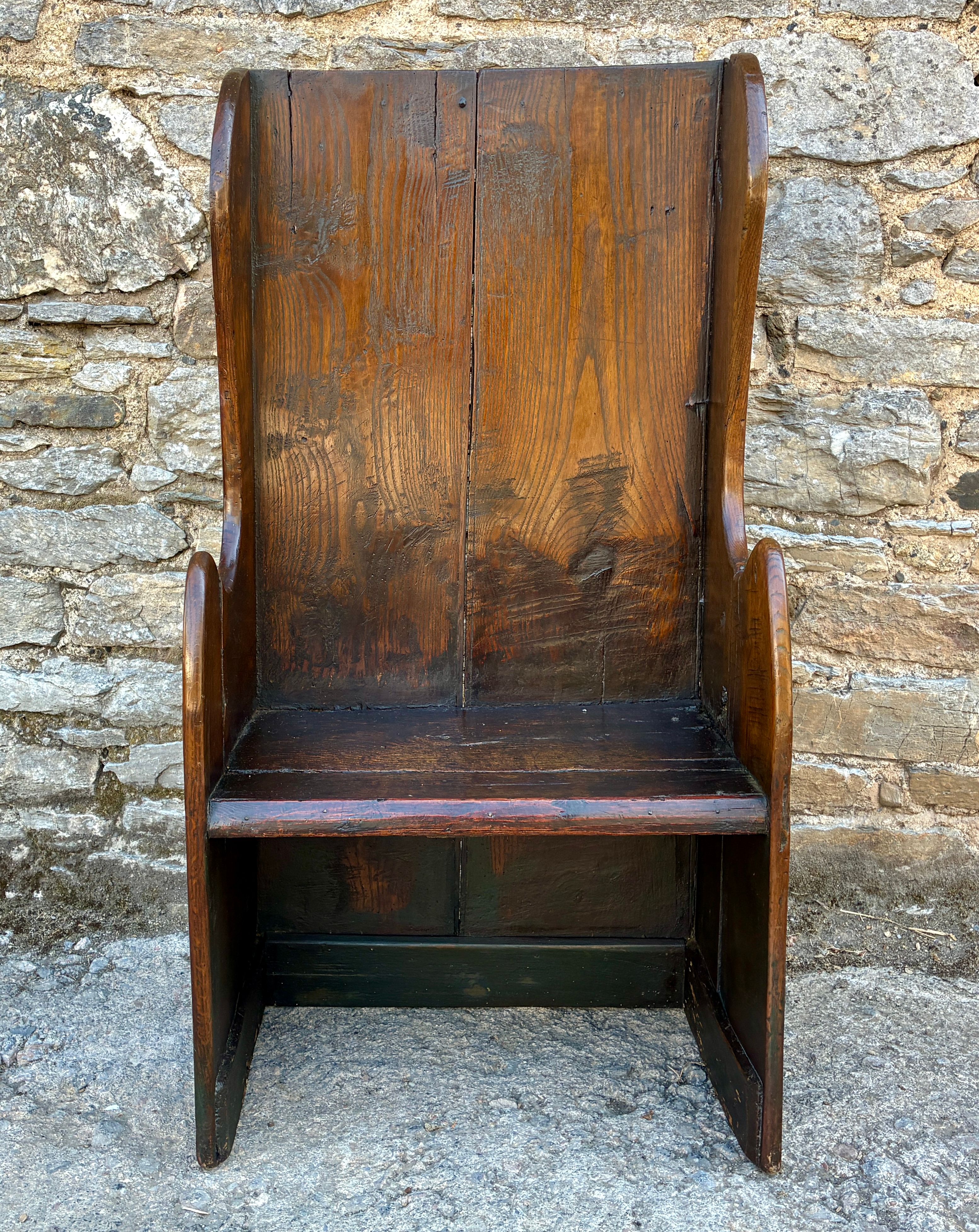 Primitive 18th Century Lambing Chair