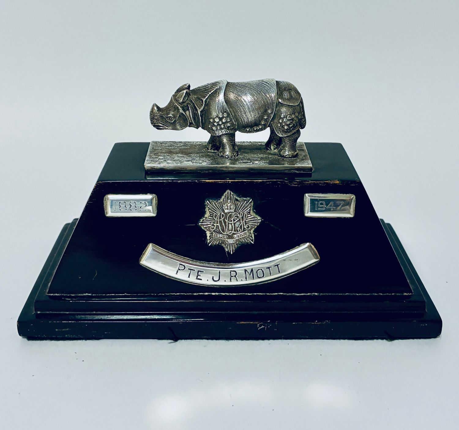 Antique Indian Silver Presentation Trophy Assam Valley Light Horse