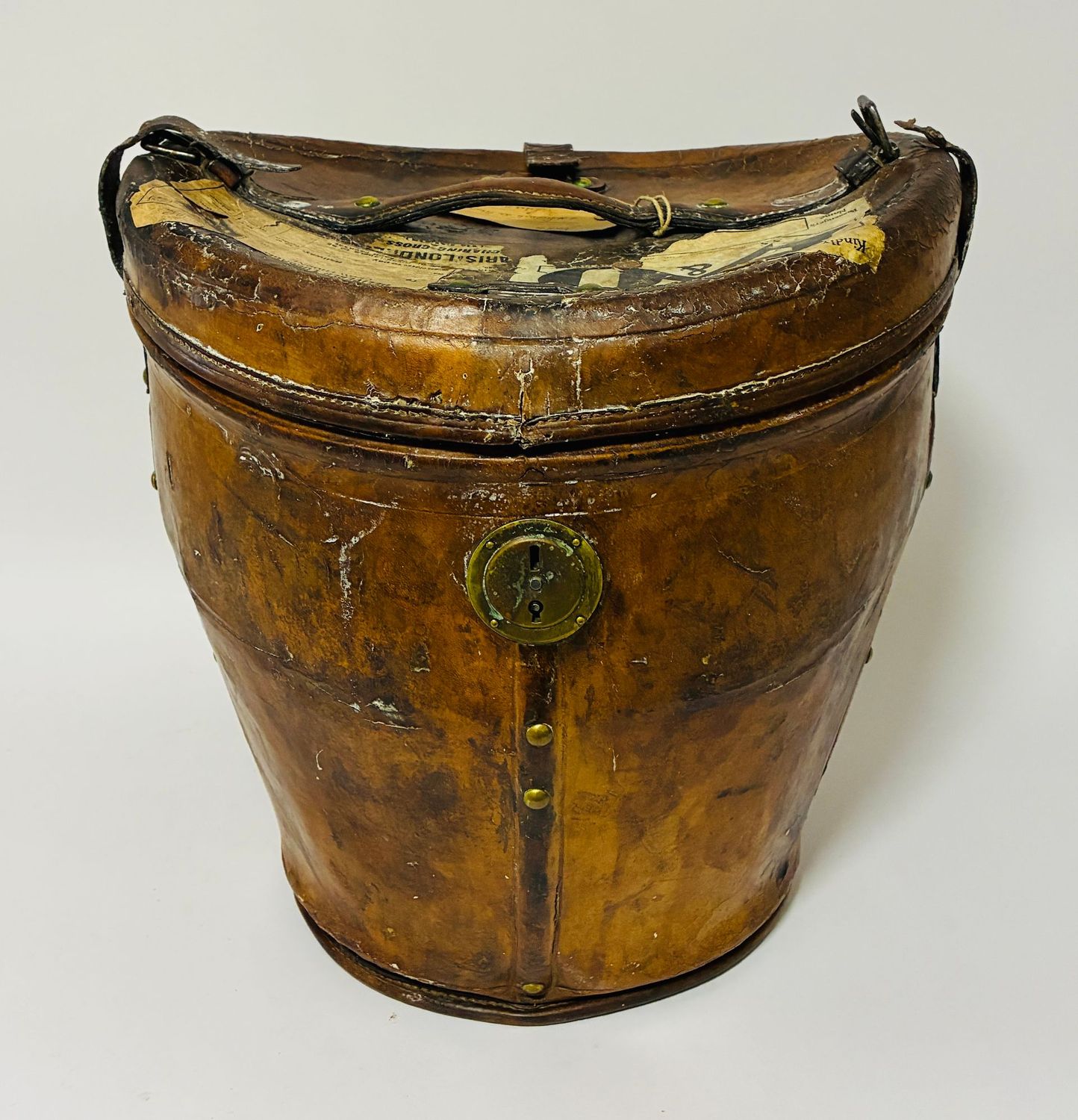 Victorian Leather Double Hat Box