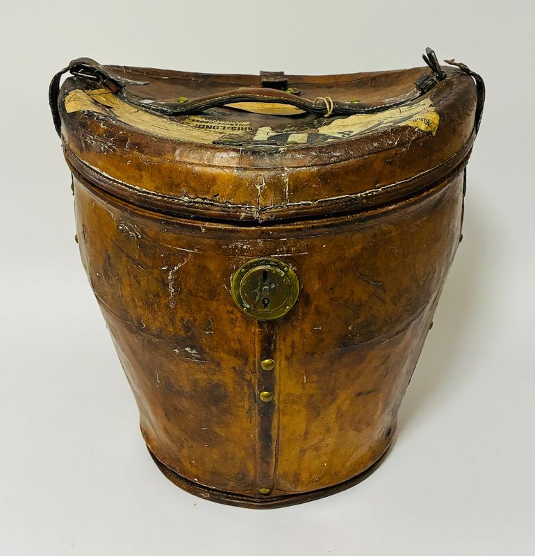 Victorian Leather Double Hat Box