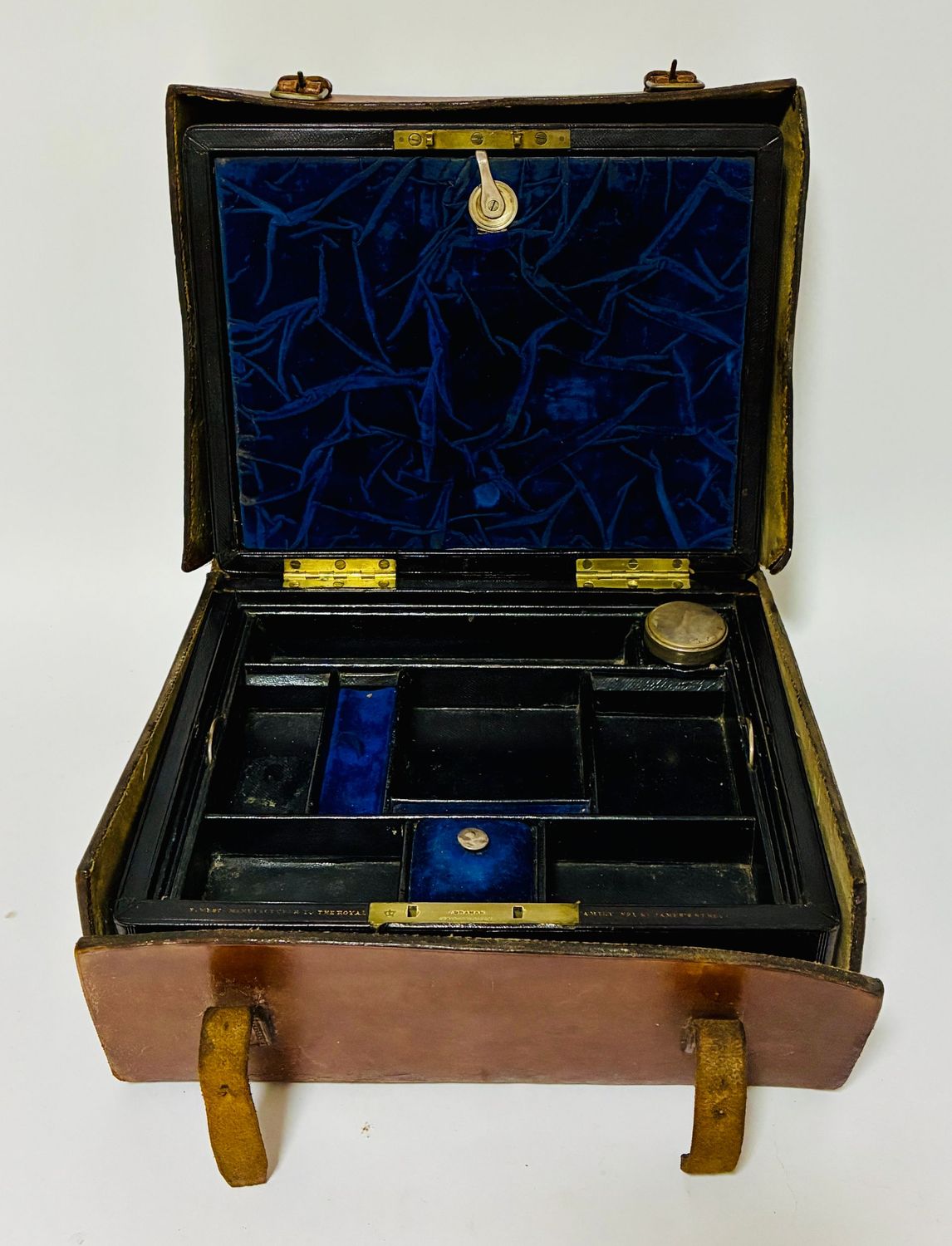 Victorian Leather Dressing Case By F. West In Original Leather Box