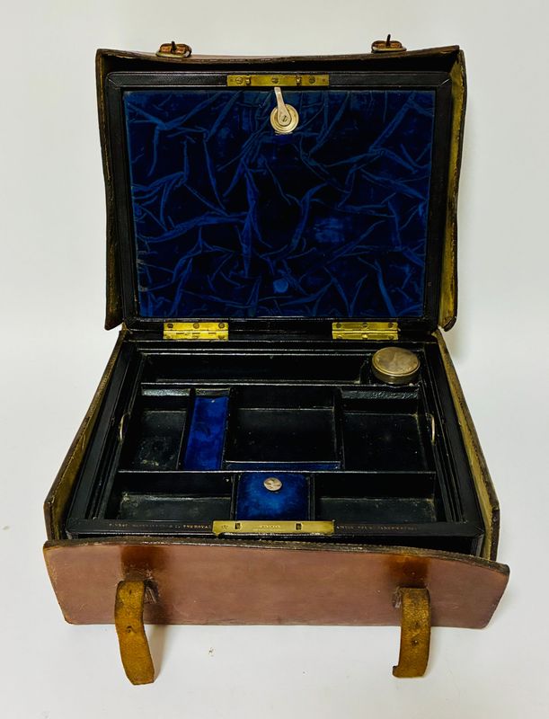 Victorian Leather Dressing Case By F. West In Original Leather Box