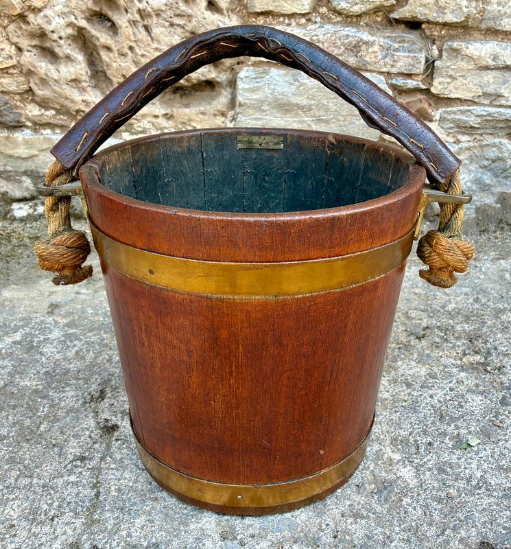 Antique Teak Naval Bucket