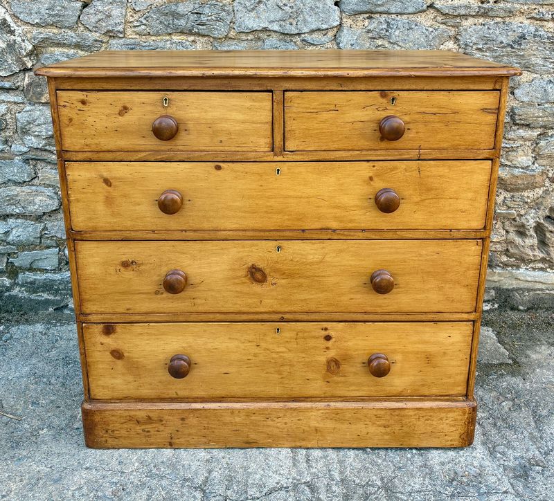Antique Stripped Pine Chest of Drawers