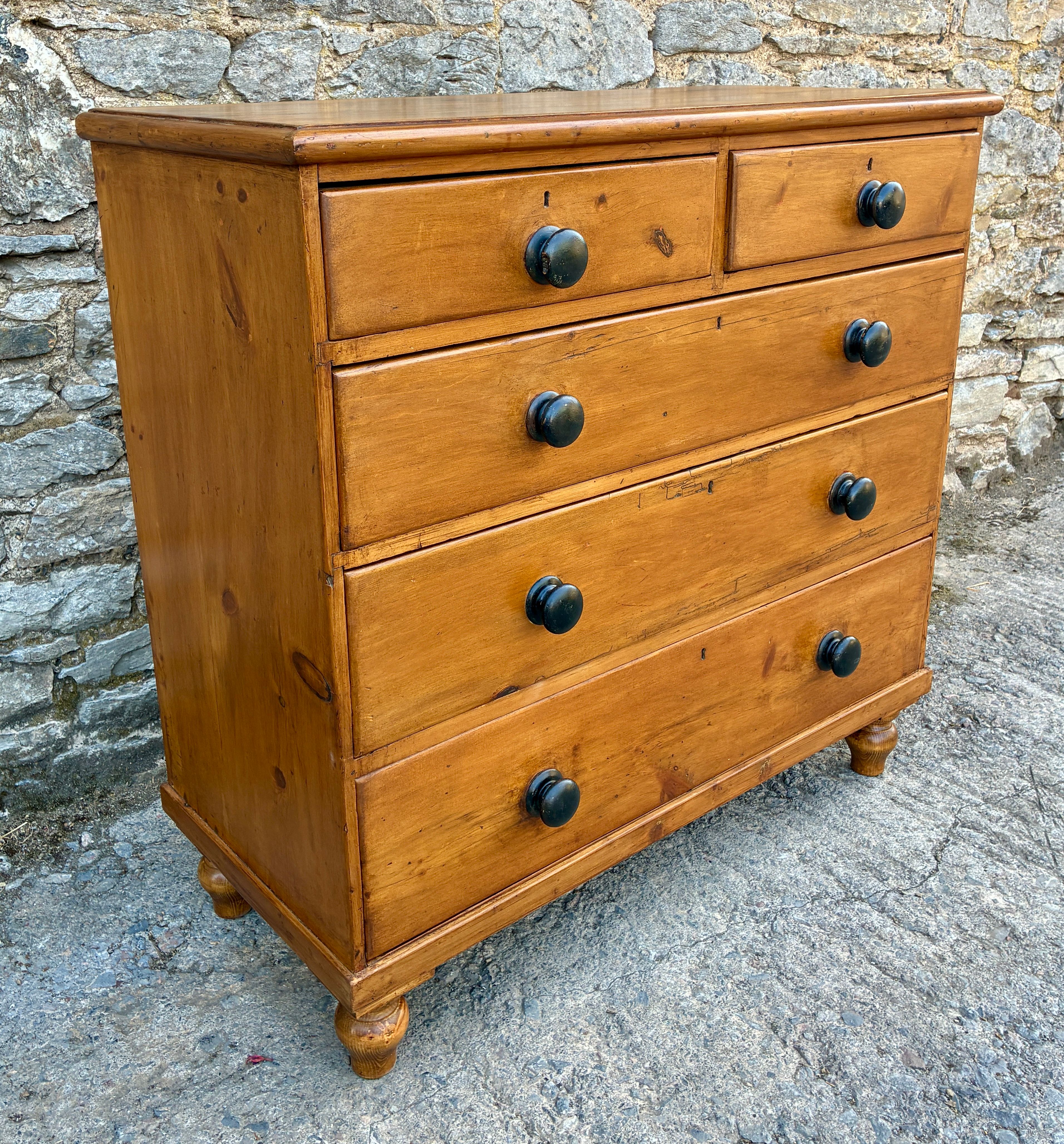 Antique Pine Chest Of Drawers