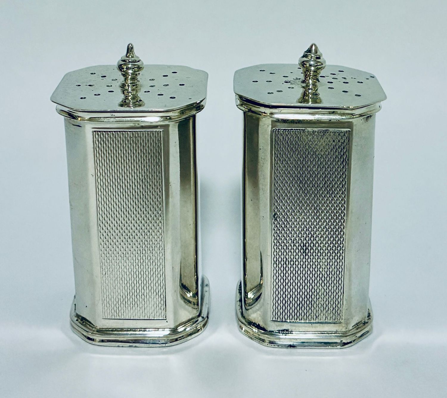 Pair of Antique Silver Pepper Pots Pair of Antique Silver Pepper Pots