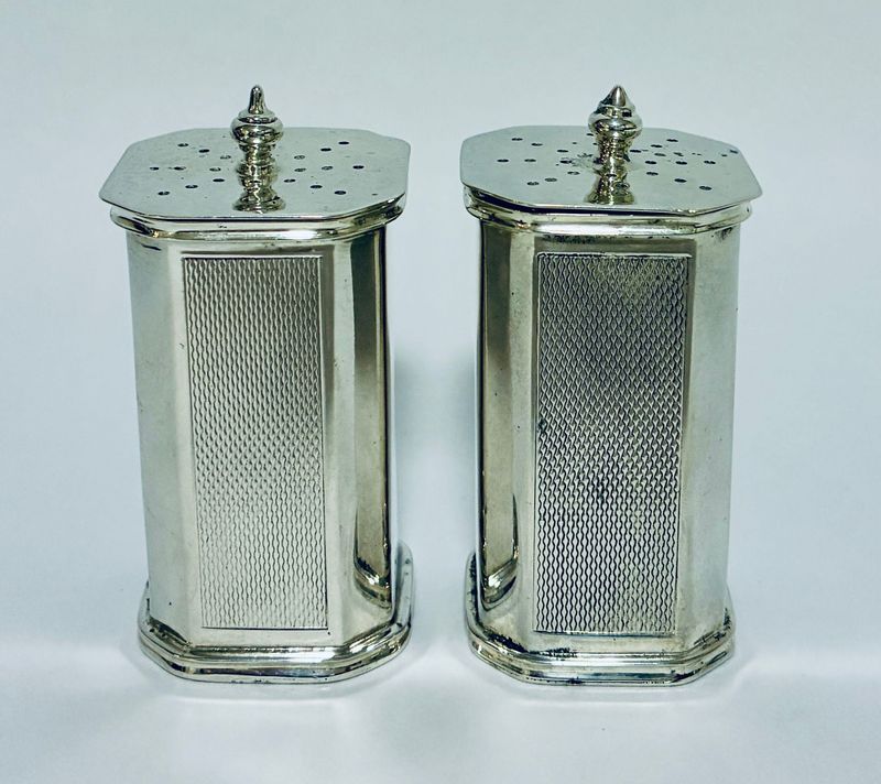 Pair of Antique Silver Pepper Pots