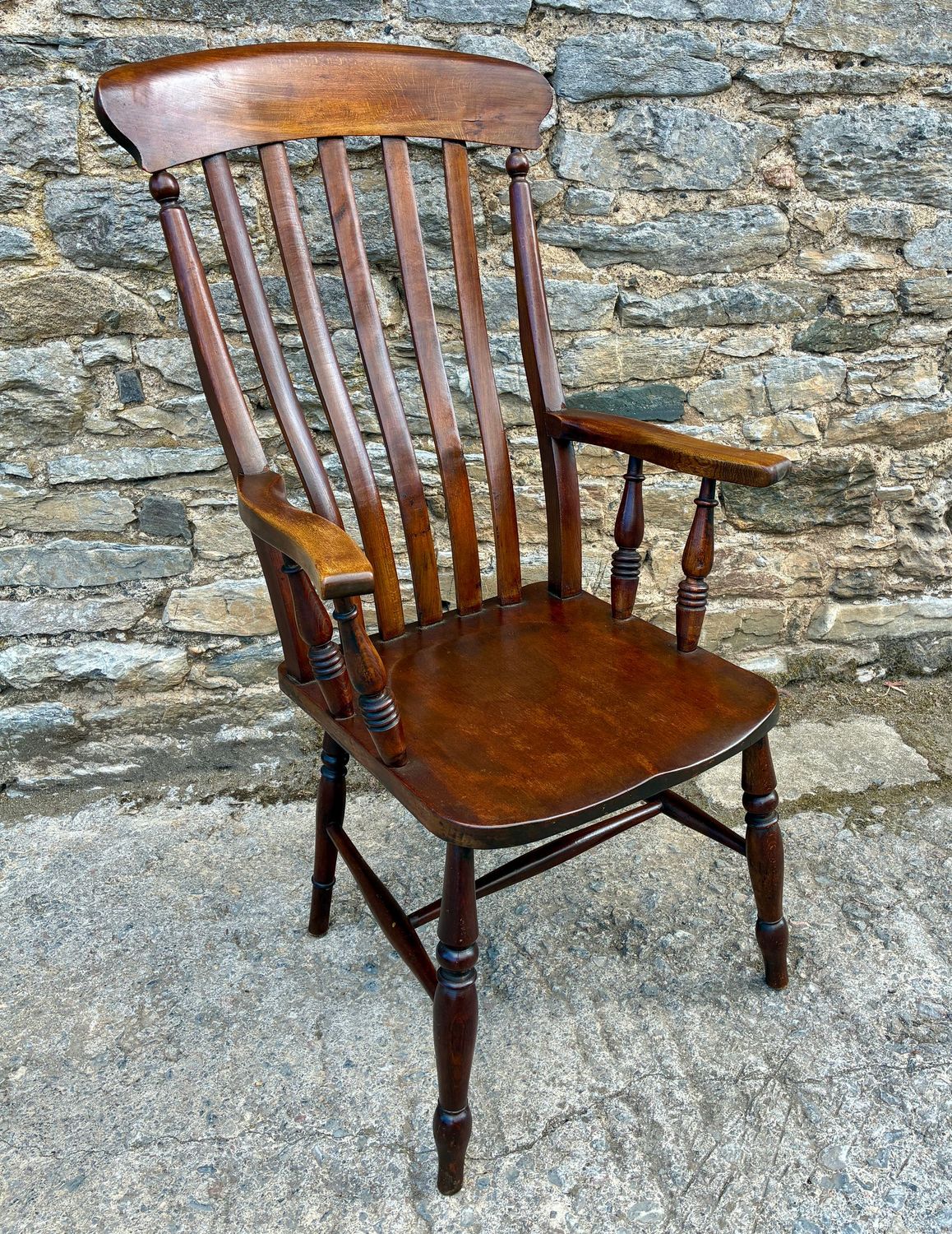 Antique Lathe Back Farmhouse Chair Antique Lathe Back Farmhouse Chair
