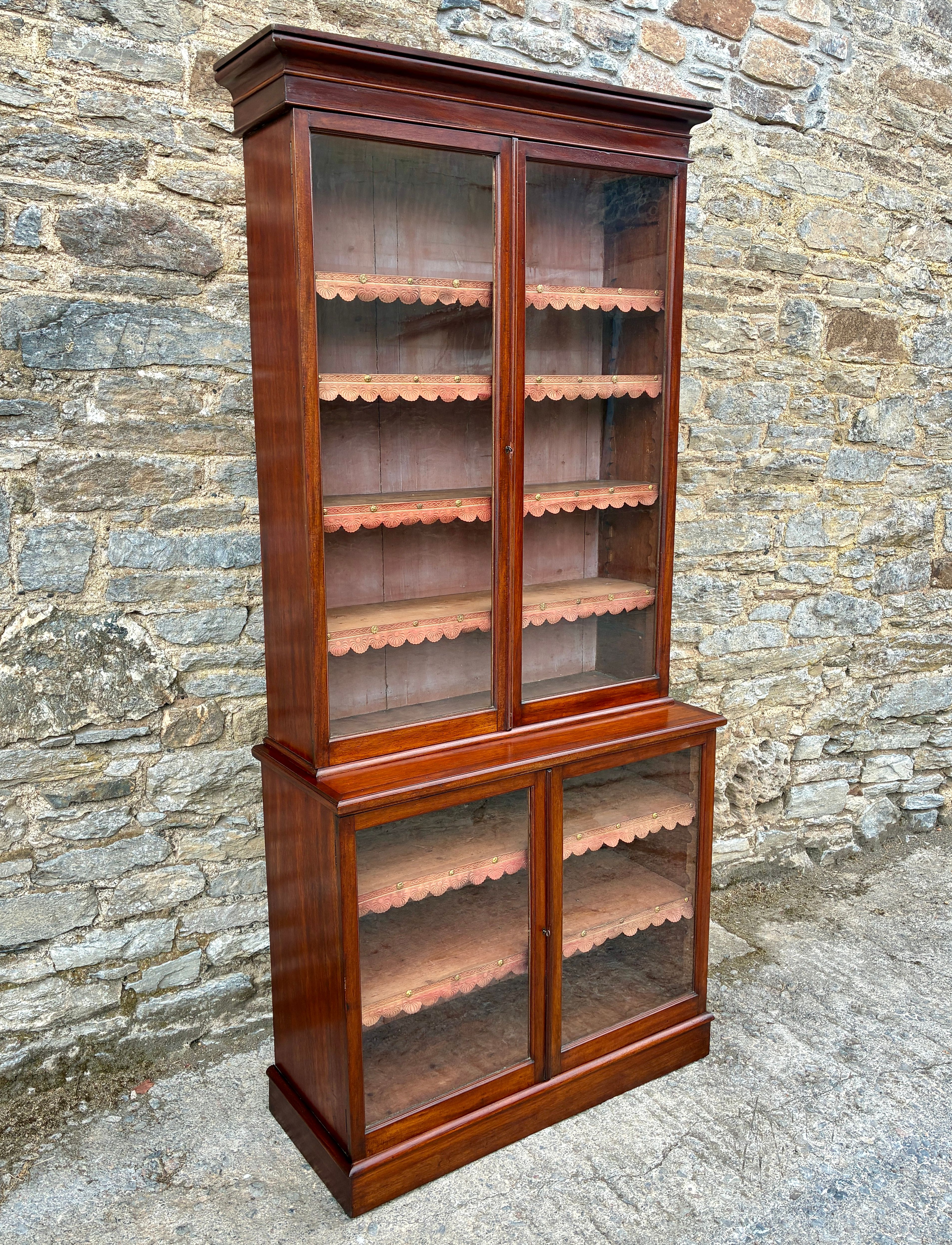 Large Victorian Mahogany Glazed Cabinet