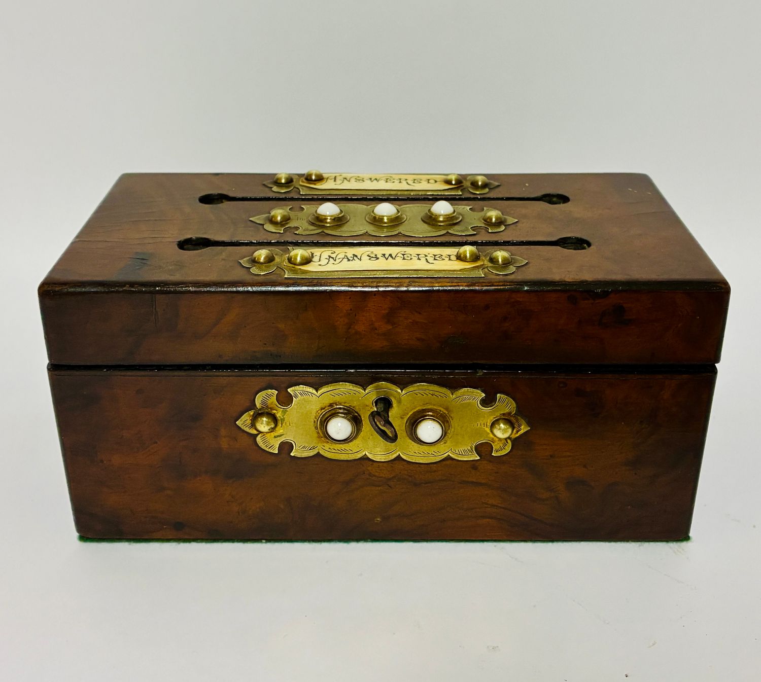 Victorian Walnut Correspondence Box Victorian Walnut Correspondence Box
