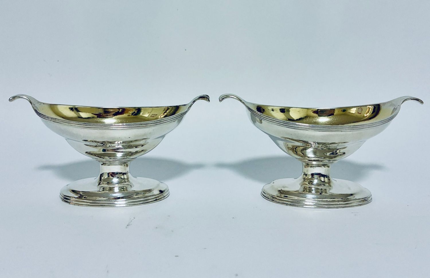 Pair of Georgian Silver Salt Boats Pair of Georgian Silver Salt Boats