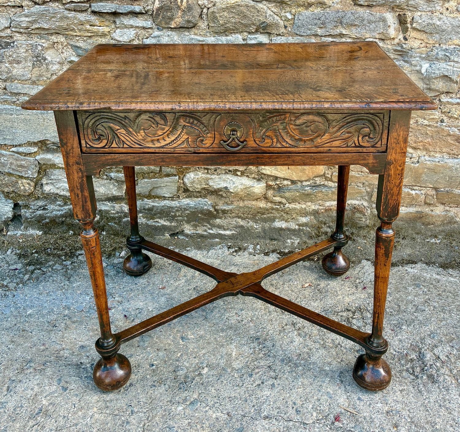 18th Century and Later Oak Side Table