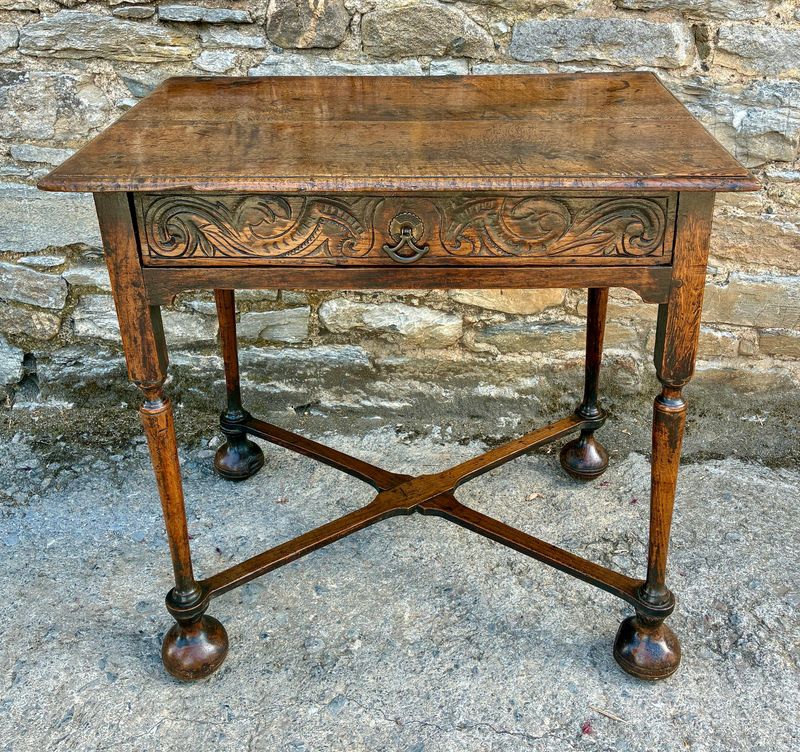 18th Century and Later Oak Side Table