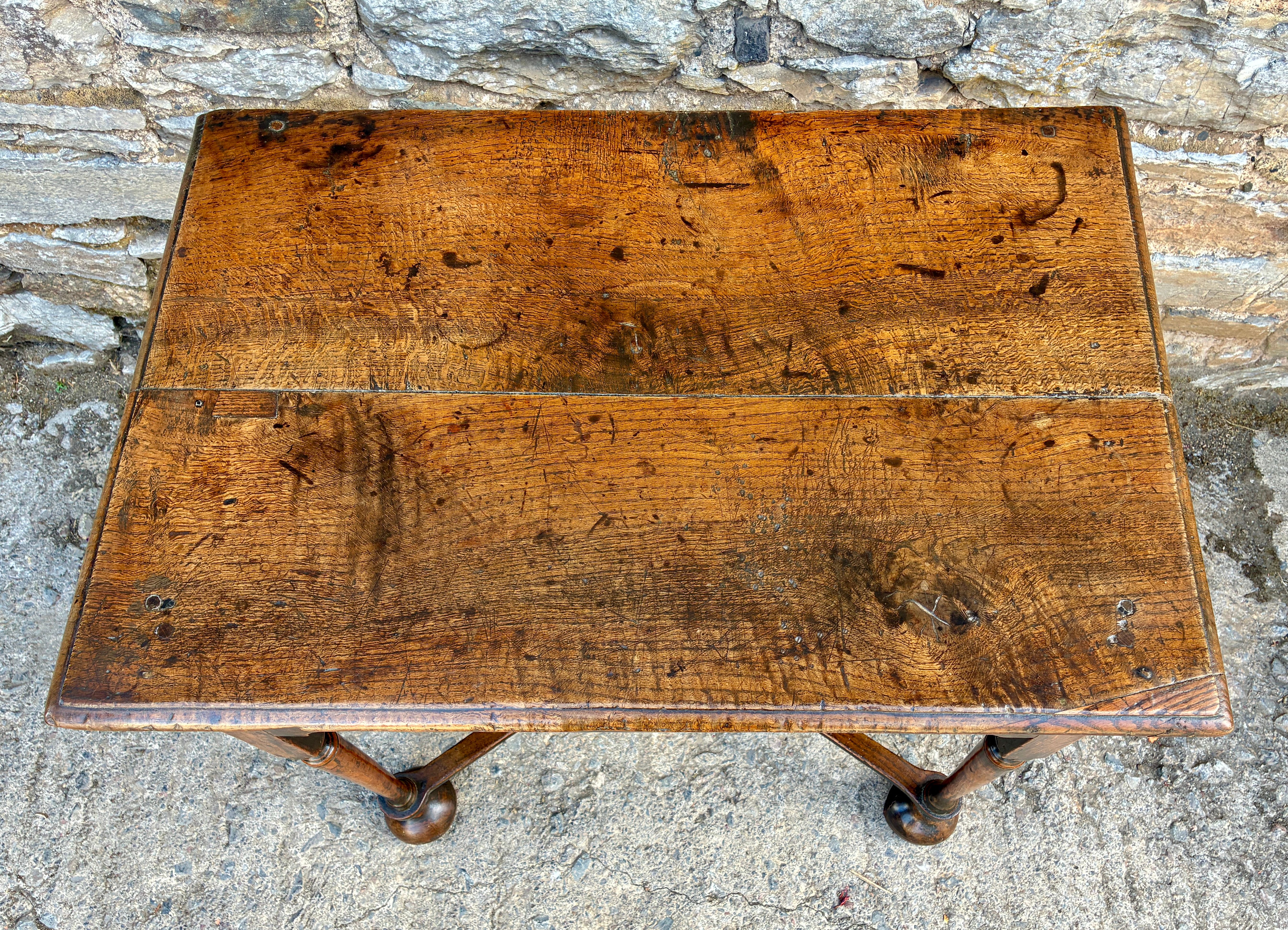 18th Century and Later Oak Side Table