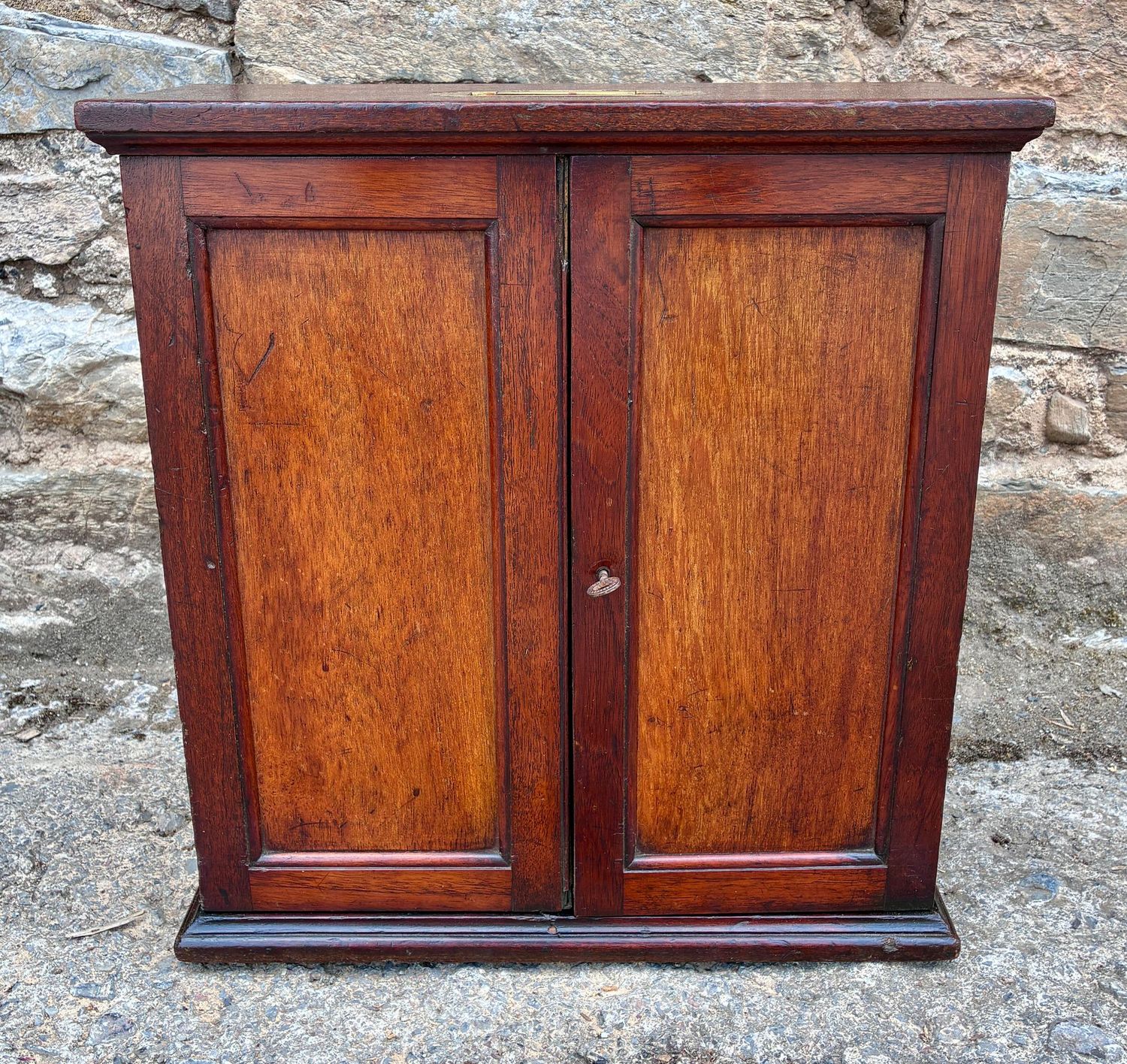 Antique Teak Ship’s Key Cabinet