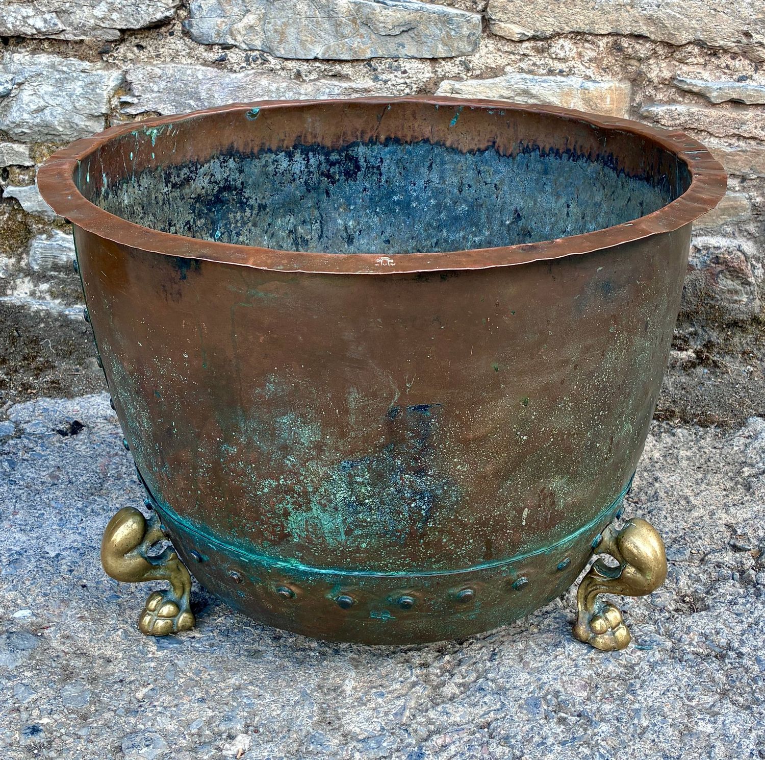 Antique Riveted Copper Boiler Antique Riveted Copper Boiler