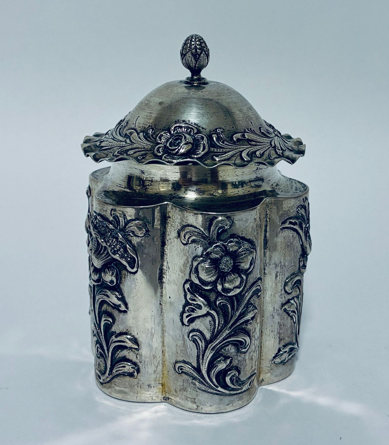Antique Silver Continental Tea Caddy