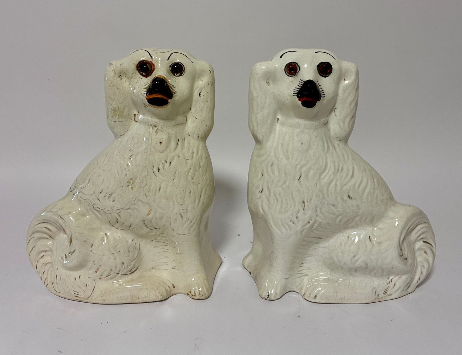 Pair Antique Staffordshire Dogs