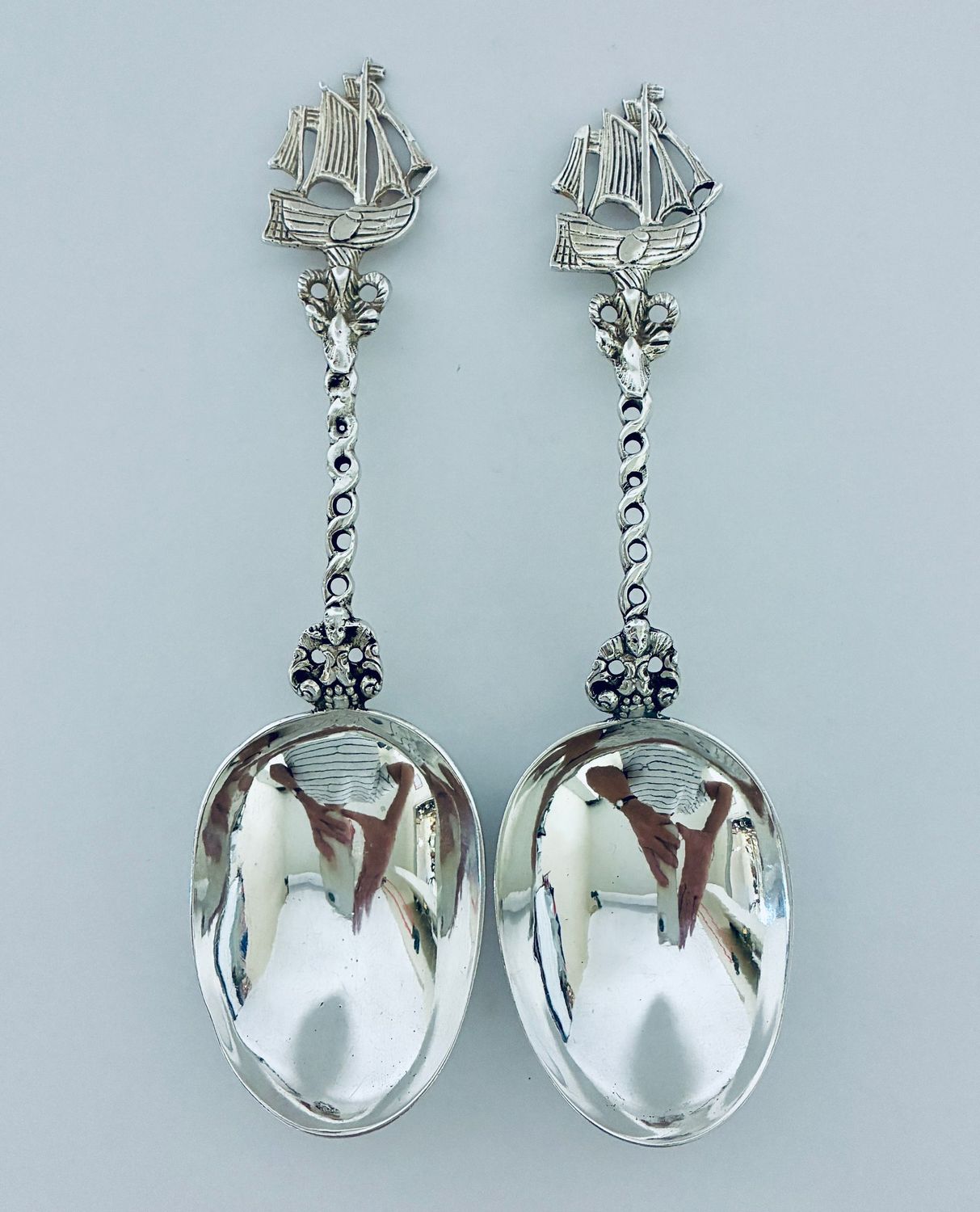 Pair of Antique Dutch Silver Spoons