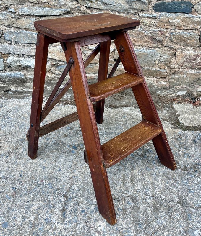 Vintage Pine Folding Steps