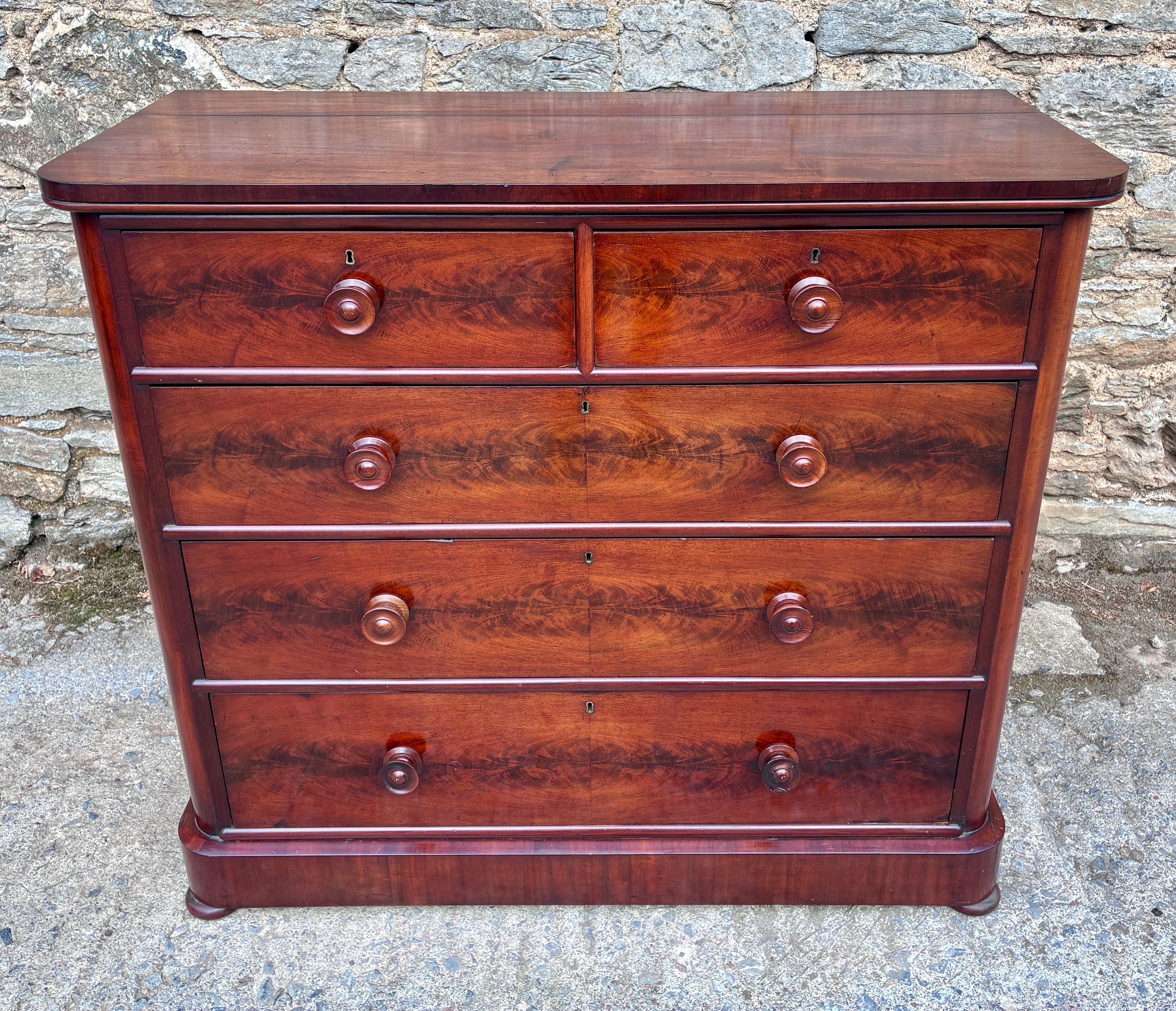 ​Victorian Flame Mahogany Chest of Drawers