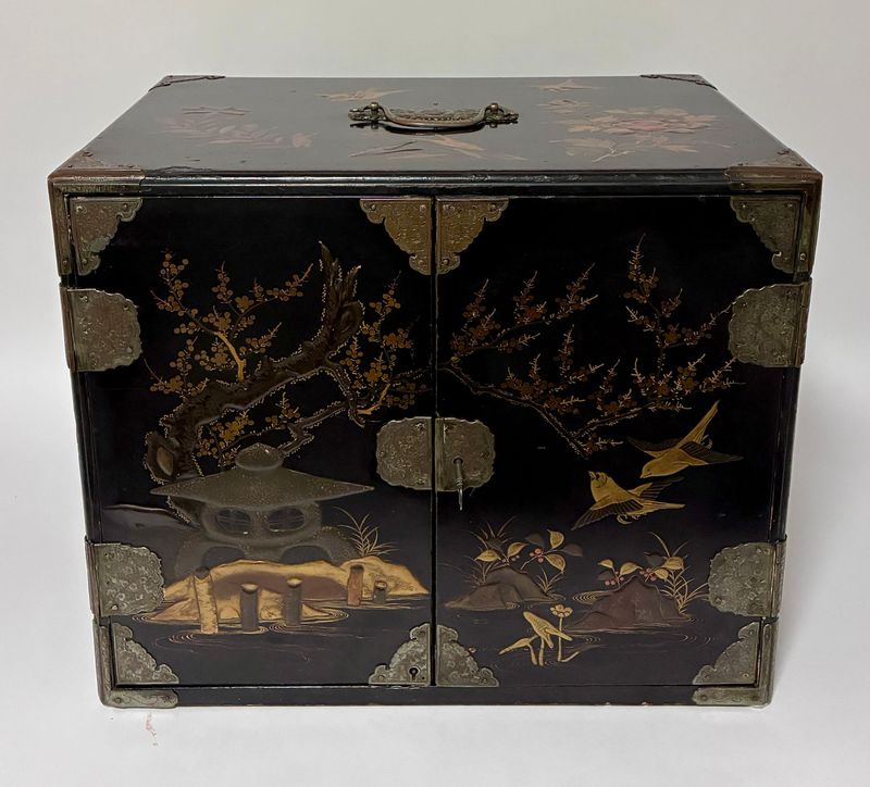 Large Antique Japanese Lacquer Table Cabinet