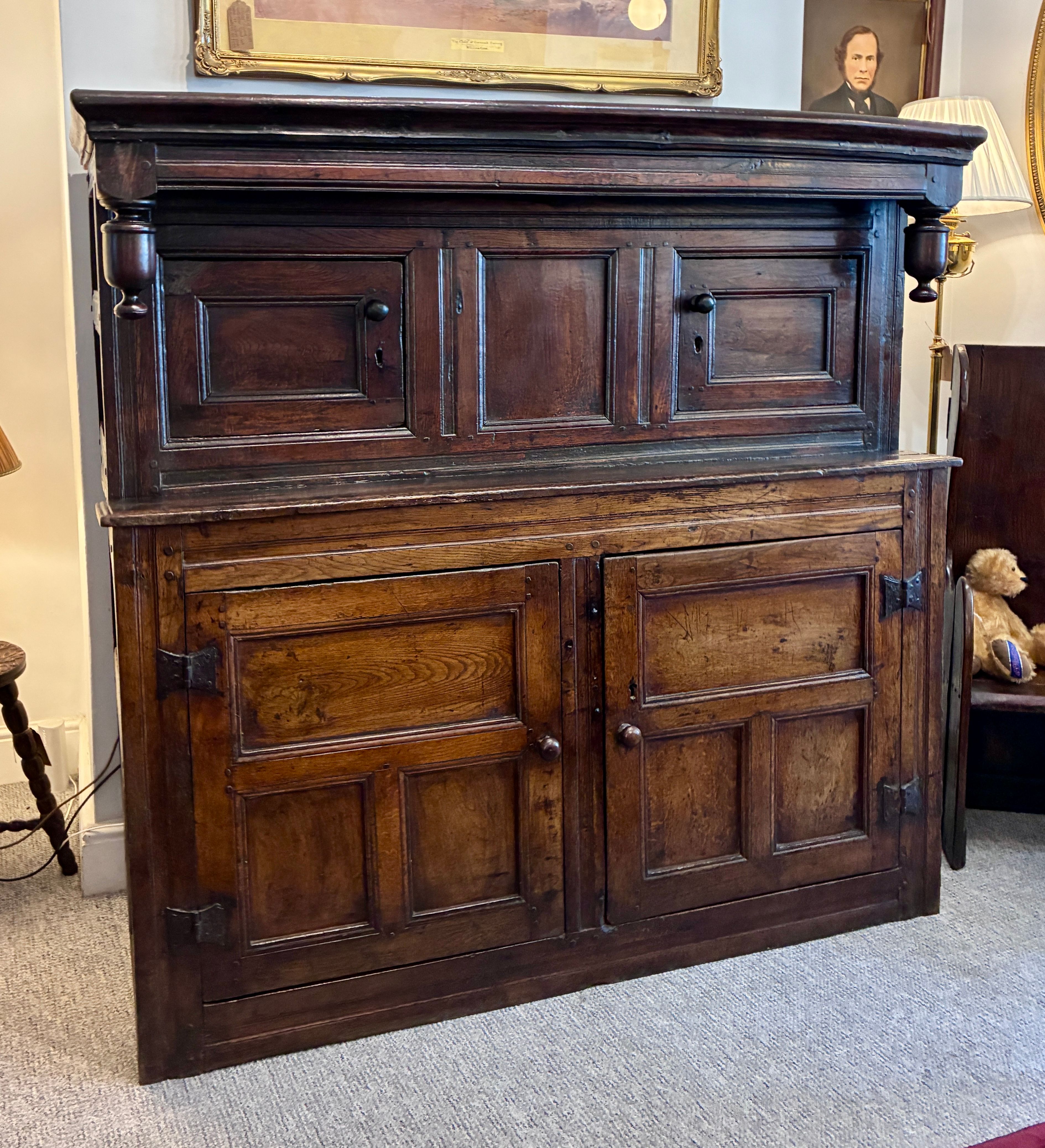 18th Century Oak Court Cupboard