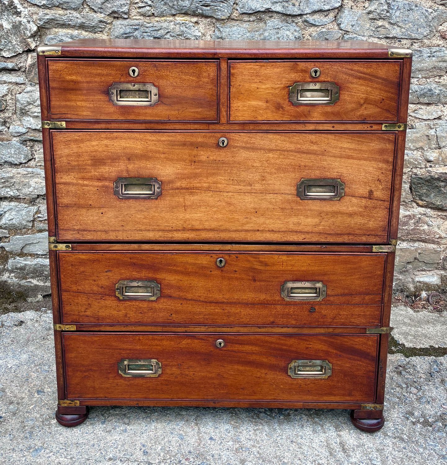 Victorian Mahogany Military Campaign Chest of Drawers
