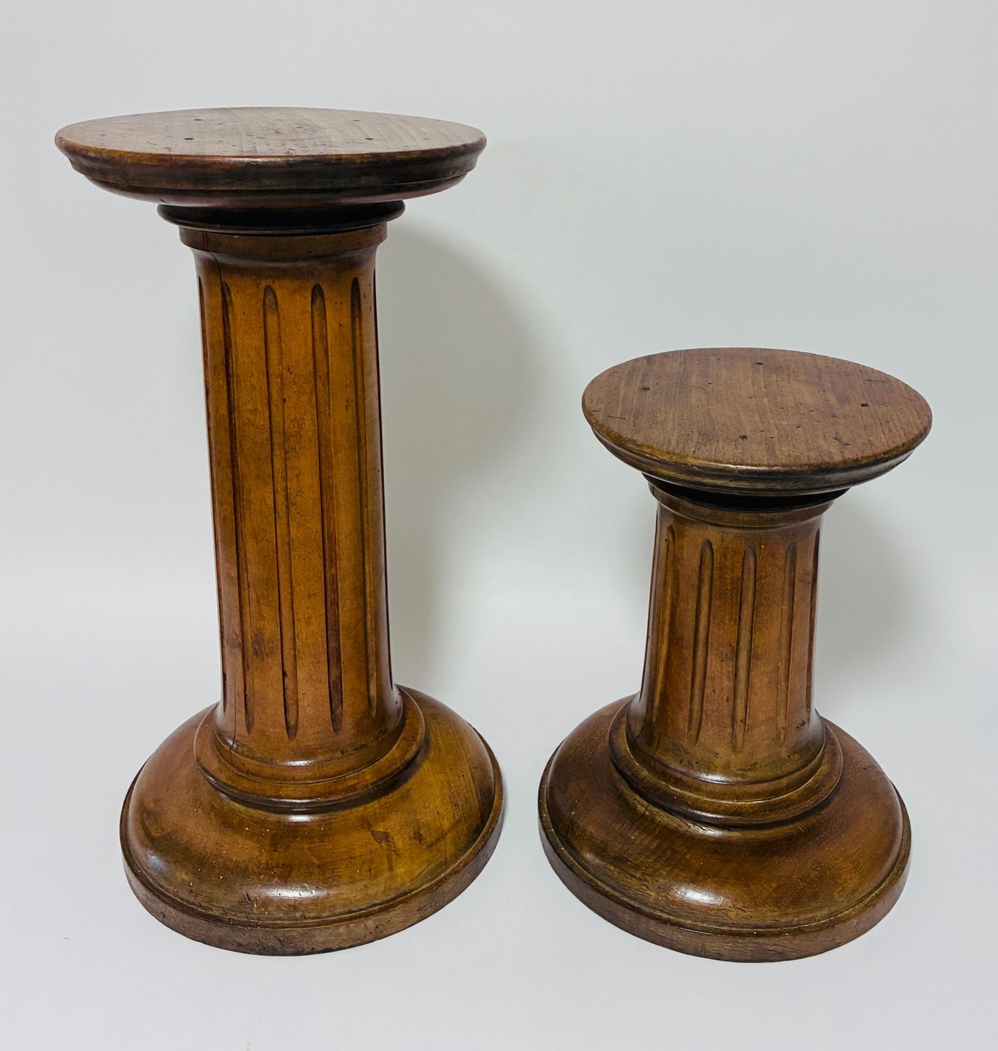 Pair of Antique Oak Display Stands