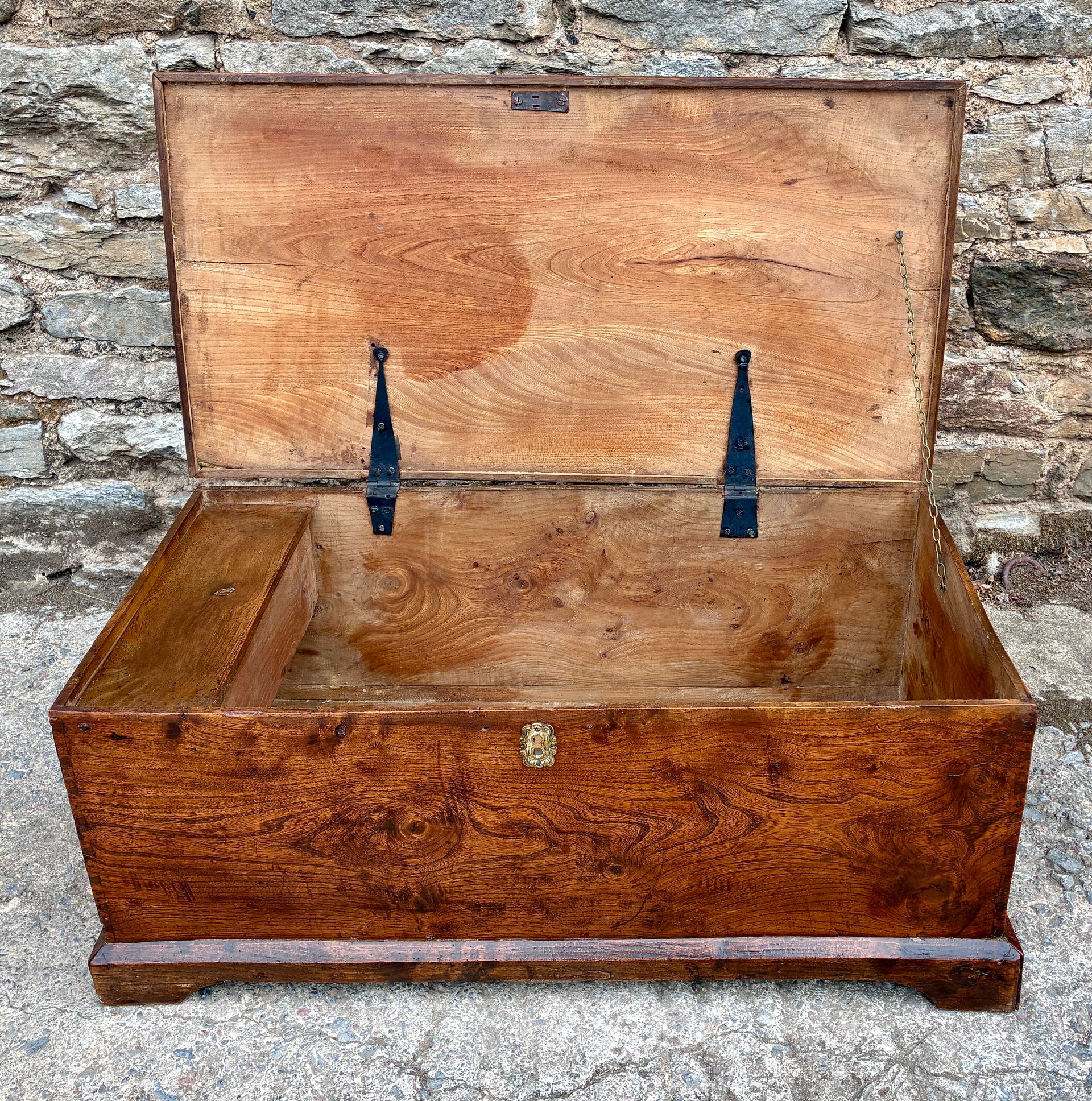 Antique Elm Blanket Box