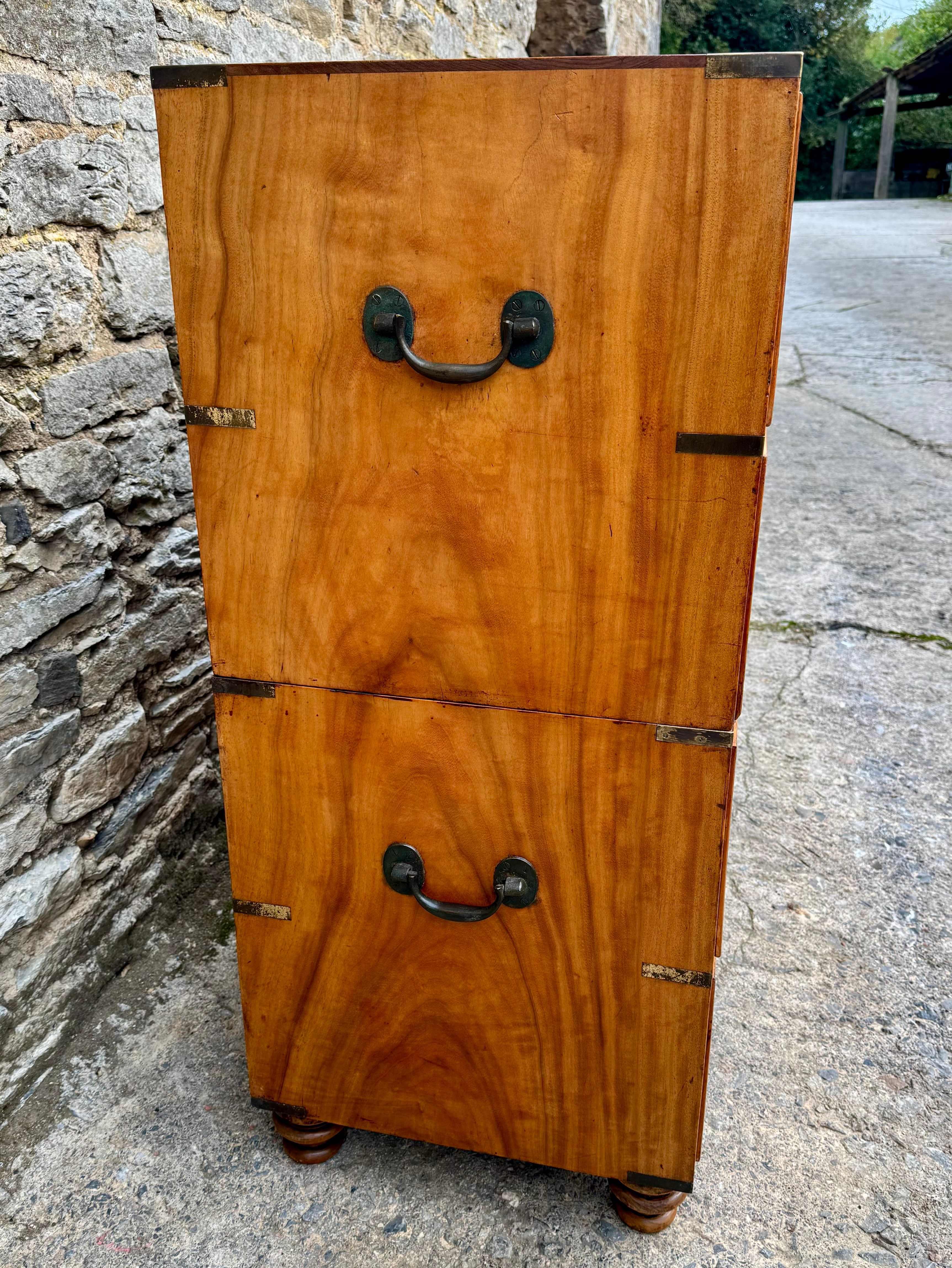 Victorian Camphor Wood Military Chest of Drawers