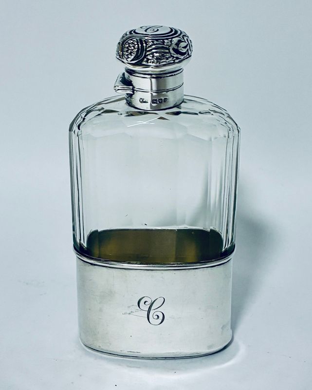 Antique Silver Hip Flask